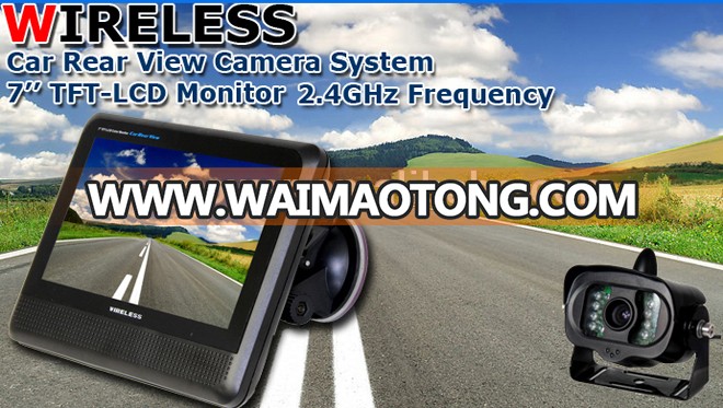 Factory Price Battery Operated 4CH Quad Wireless Backup Camera With 7''TFT LCD Monitor